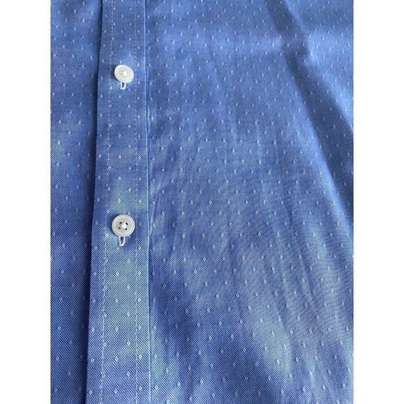 James Campbell Blue White Pattern Short Sleeve Button Shirt Men’s Sz L - Picture 4 of 13